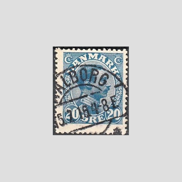 FRIMRKER DANMARK | 1913 - AFA 71 - Chr. X 20 re bl (2K) - Lux Stemplet "AALBORG"