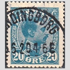 FRIMRKER DANMARK | 1913 - AFA 71 - Chr. X 20 re bl (2K) - Lux Stemplet 