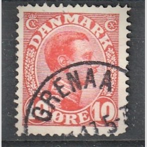 FRIMRKER DANMARK | 1913 - AFA 69 - Chr. X 10 re rd - Lux Stemplet 