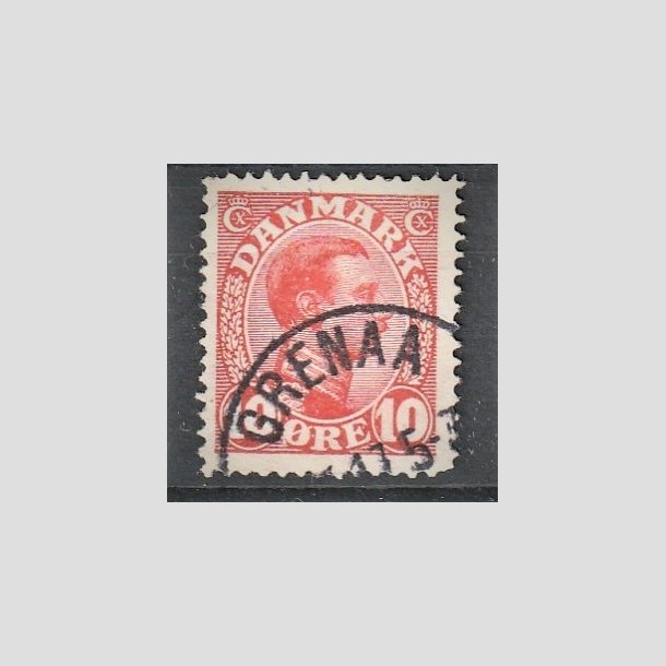 FRIMRKER DANMARK | 1913 - AFA 69 - Chr. X 10 re rd - Lux Stemplet "GRENAA"