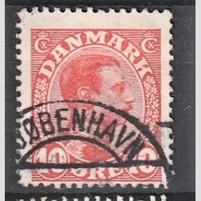 FRIMRKER DANMARK | 1913 - AFA 69 - Chr. X 10 re rd (2K) - Lux Stemplet 