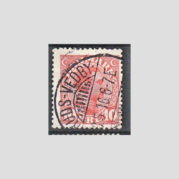 FRIMRKER DANMARK | 1913 - AFA 69 - Chr. X 10 re rd (3K) - Lux Stemplet "RUDS-VEDBY"