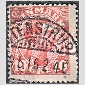 FRIMRKER DANMARK | 1913 - AFA 69 - Chr. X 10 re rd (3K) - Lux Stemplet 