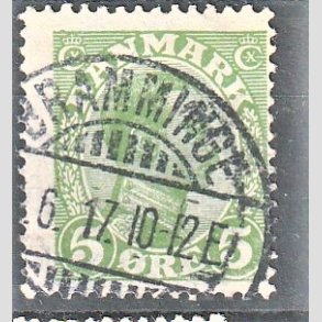 FRIMRKER DANMARK | 1913 - AFA 68 - Chr. X 5 re grn (3K) - Lux Stemplet 