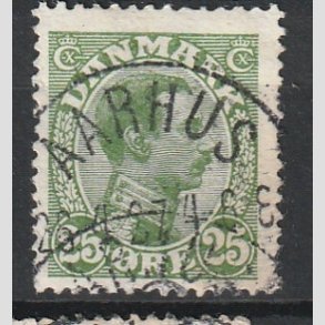FRIMRKER DANMARK | 1925-26 - AFA 148 - Chr. X 25 re grn - Lux Stemplet 