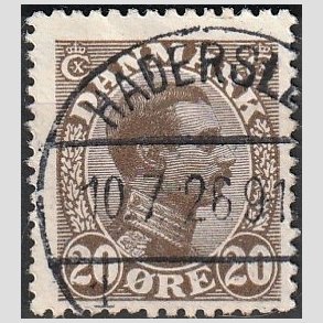 FRIMRKER DANMARK | 1921-22 - AFA 125 - Chr. X 20 re brun - Lux Stemplet 