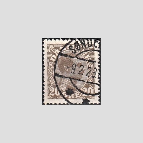 FRIMRKER DANMARK | 1921-22 - AFA 125 - Chr. X 20 re brun - Stemplet "SNDERBORG"