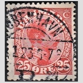 FRIMRKER DANMARK | 1921-22 - AFA 126 - Chr. X 25 re rd - Stemplet 