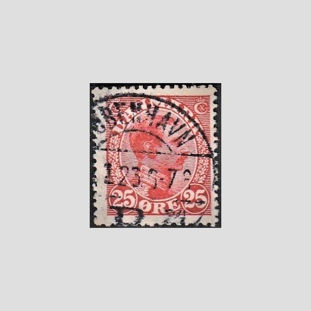 FRIMRKER DANMARK | 1921-22 - AFA 126 - Chr. X 25 re rd - Stemplet "KBENHAVN"