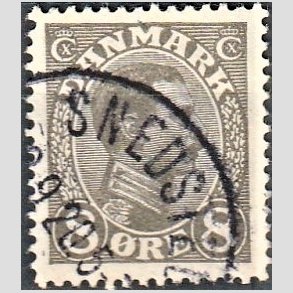 FRIMRKER DANMARK | 1918-20 - AFA 099 - Chr. X 8 re gr - Stemplet