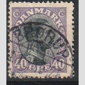 FRIMRKER DANMARK | 1918-20 - AFA 105 - Chr. X 40 re lilla/sort - Lux Stemplet 