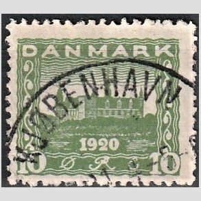 FRIM�RKER DANMARK | 1921 - AFA 115 - Genforening 10 �re gr�n - Lux Stemplet 