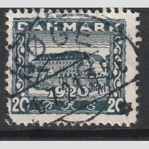 FRIM�RKER DANMARK | 1920-21 - AFA 113 - Genforening 20 �re bl� - Lux Stemplet 