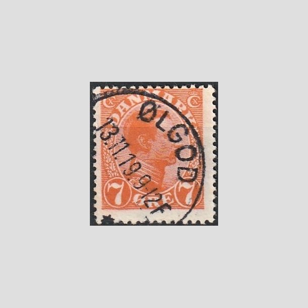 FRIMRKER DANMARK | 1918-20 - AFA 098 - Chr. X 7 re orange - Lux Stemplet "LGOD"