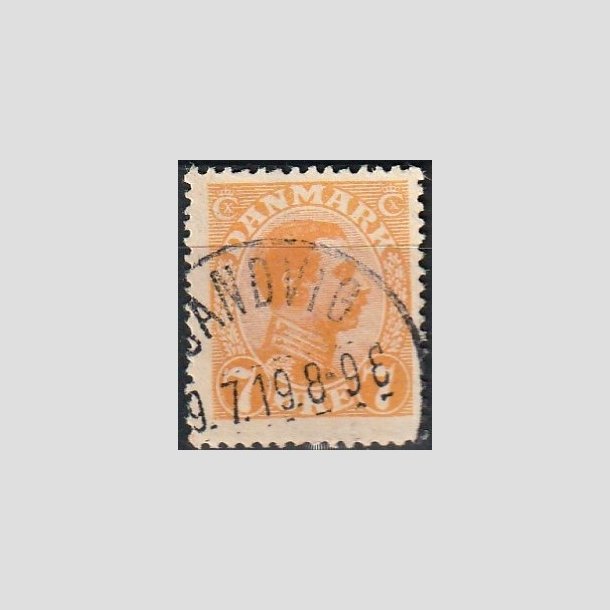 FRIMRKER DANMARK | 1918-20 - AFA 098 - Chr. X 7 re orange - Lux Stemplet "SANDVIG"
