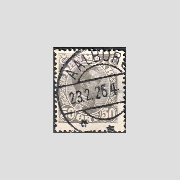 FRIMRKER DANMARK | 1921-22 - AFA 129a - Chr. X 50 re gr - Lux Stemplet "AALBORG"