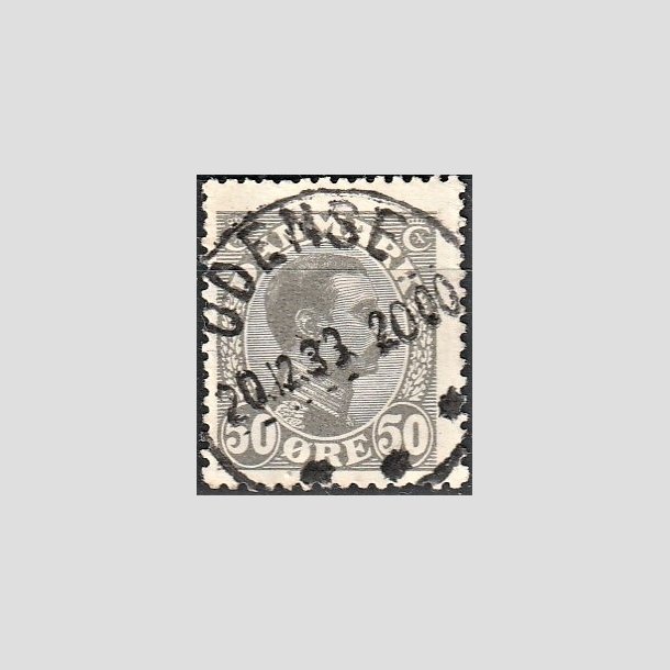 FRIMRKER DANMARK | 1921-22 - AFA 129a - Chr. X 50 re gr (2K) - Lux Stemplet "ODENSE"