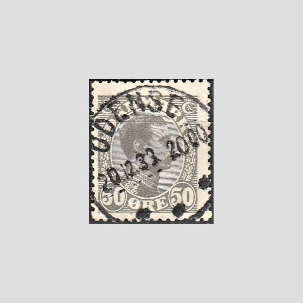 FRIMRKER DANMARK | 1921-22 - AFA 129a - Chr. X 50 re gr - Lux Stemplet "ODENSE"