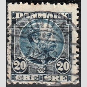 FRIMRKER DANMARK | 1904-05 - AFA 48a - Chr. IX 20 re sortbl - Stemplet 