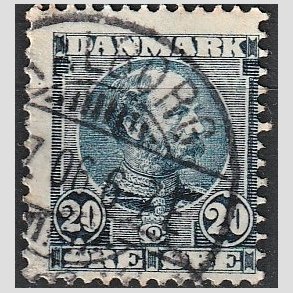 FRIMRKER DANMARK | 1904-05 - AFA 48a - Chr. IX 20 re sortbl - Stemplet 