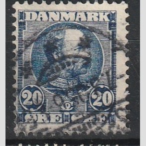 FRIMRKER DANMARK | 1904-05 - AFA 48a - Chr. IX 20 re sortbl - Stemplet