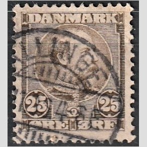 FRIMRKER DANMARK | 1904-05 - AFA 49 - Chr. IX 25 re grbrun - Stemplet 