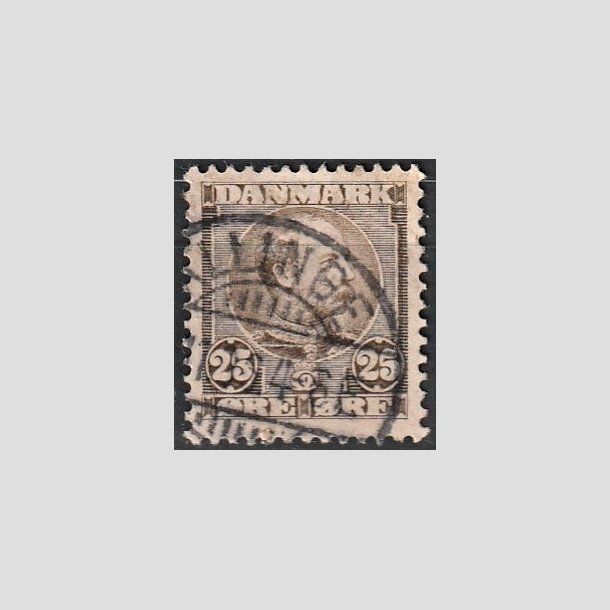 FRIMRKER DANMARK | 1904-05 - AFA 49 - Chr. IX 25 re grbrun - Stemplet "ALLINGE"