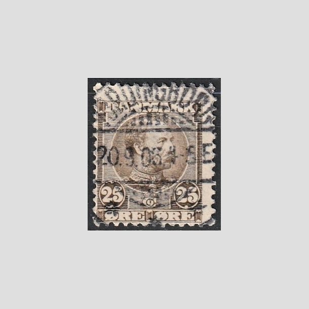 FRIMRKER DANMARK | 1904-05 - AFA 49 - Chr. IX 25 re grbrun - Stemplet "VORDINGBORG"
