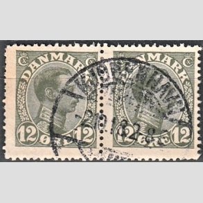 FRIMRKER DANMARK | 1918-20 - AFA 100 - Chr. X 12 re oliven i par - Stemplet 