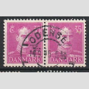 FRIMRKER DANMARK | 1942-44 - AFA 279a - Chr. X 35 re anilinrd i par - Stemplet 