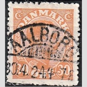 FRIMRKER DANMARK | 1921-22 - AFA 127 - Chr. X 30 re orange - Lux Stemplet 