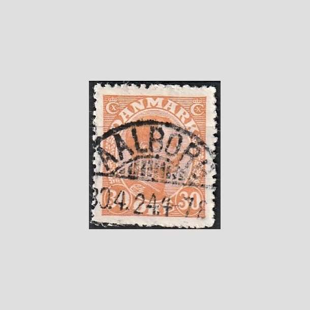 FRIMRKER DANMARK | 1921-22 - AFA 127 - Chr. X 30 re orange - Lux Stemplet "AALBORG"