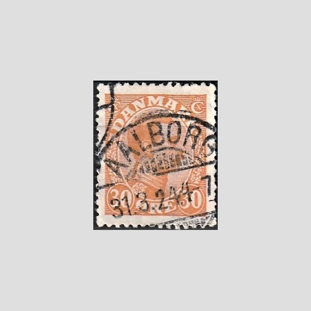FRIMRKER DANMARK | 1921-22 - AFA 127 - Chr. X 30 re orange - Stemplet "AALBORG"