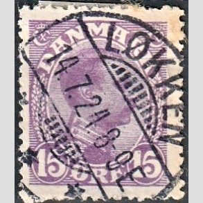 FRIMRKER DANMARK | 1913 - AFA 70 - Chr. X 15 re violet (2K) - Lux Stemplet 