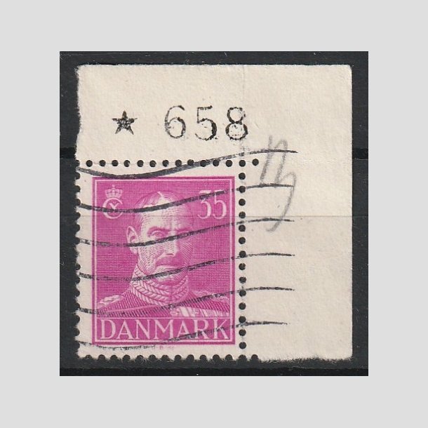 FRIMRKER DANMARK | 1942-44 - AFA 279a - Chr. X 35 re anilinrd i N marginal 658 - Stemplet