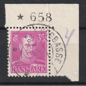 FRIMRKER DANMARK | 1942-44 - AFA 279a - Chr. X 35 re anilinrd i N marginal 658 - Stemplet 