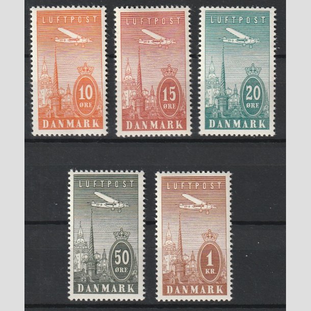 FRIMRKER DANMARK | 1934 - AFA 220-216 - Ny Luftpost komplet st - Postfrisk