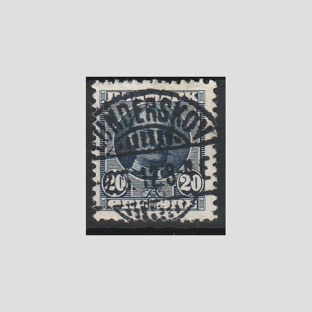 FRIMRKER DANMARK | 1907 - AFA 56 - Frederik VIII 20 re bl - Stemplet "LUNDERSKOV"