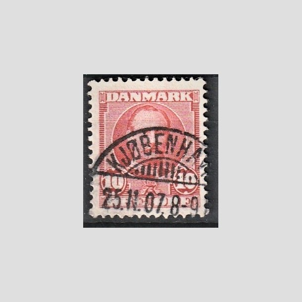 FRIMRKER DANMARK | 1907 - AFA 55 - Frederik VIII 10 re rd - Lux Stemplet "KJBENHAVN"