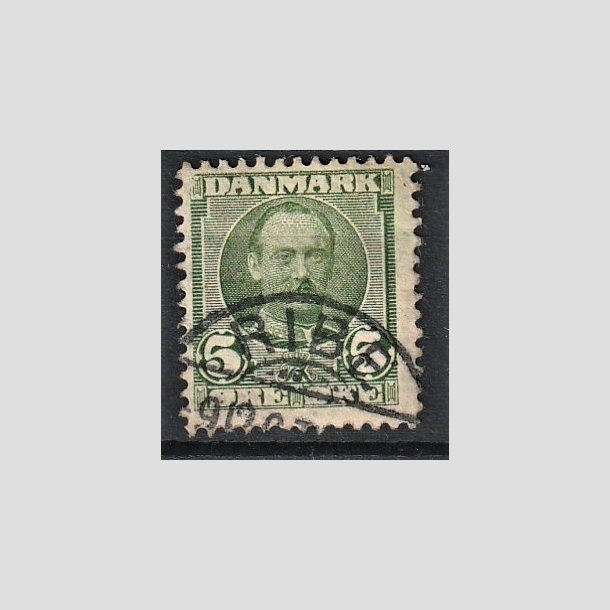 FRIMRKER DANMARK | 1907 - AFA 54 - Frederik VIII 5 re grn (2K) - Lux Stemplet "RIBE"