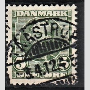 FRIM�RKER DANMARK | 1907 - AFA 54 - Frederik VIII 5 �re gr�n (2K) - Lux Stemplet 