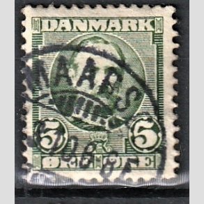FRIM�RKER DANMARK | 1907 - AFA 54 - Frederik VIII 5 �re gr�n (2K) - Lux Stemplet 