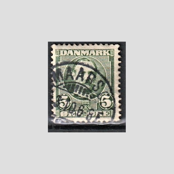 FRIMRKER DANMARK | 1907 - AFA 54 - Frederik VIII 5 re grn (2K) - Lux Stemplet "MAARS"