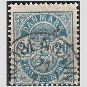 FRIM�RKER DANMARK | 1884-85 - AFA 36 - 20 �re bl� - Stemplet 