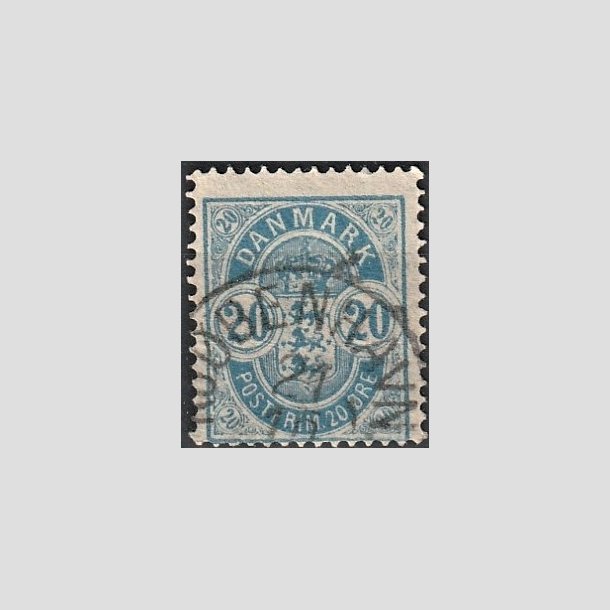 FRIMRKER DANMARK | 1884-85 - AFA 36 - 20 re bl - Stemplet "KJBENHAVN"