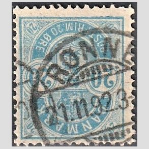 FRIM�RKER DANMARK | 1884-85 - AFA 36 - 20 �re bl� - Stemplet 