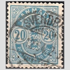 FRIM�RKER DANMARK | 1884-85 - AFA 36 - 20 �re bl� - Stemplet 