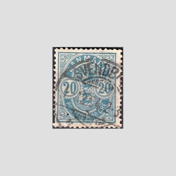 FRIMRKER DANMARK | 1884-85 - AFA 36 - 20 re bl - Stemplet "SVENDBORG"