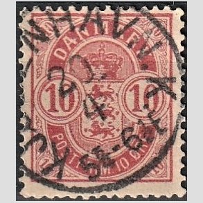 FRIM�RKER DANMARK | 1884-85 - AFA 35 - 10 �re r�d - Stemplet 