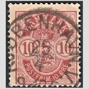 FRIM�RKER DANMARK | 1884-85 - AFA 35 - 10 �re r�d - Stemplet 